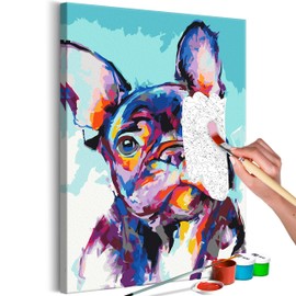 murando - Paint by Numbers Animals Dog Bulldog Colourful 40 x 60 cm Painting Set with Wooden Frame on Canvas for Adults Children Painting Hand Painted Kit DIY Gift Decoration n-A-1124-d-a