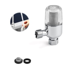 HJIAMA Water Filter for Shower, 316 Stainless Steel Water Filter Tap, Universal 4 Point Interface Limescale Filter, Robust Not Easy to Rust, for Taps, Water Heaters, Washing Machines