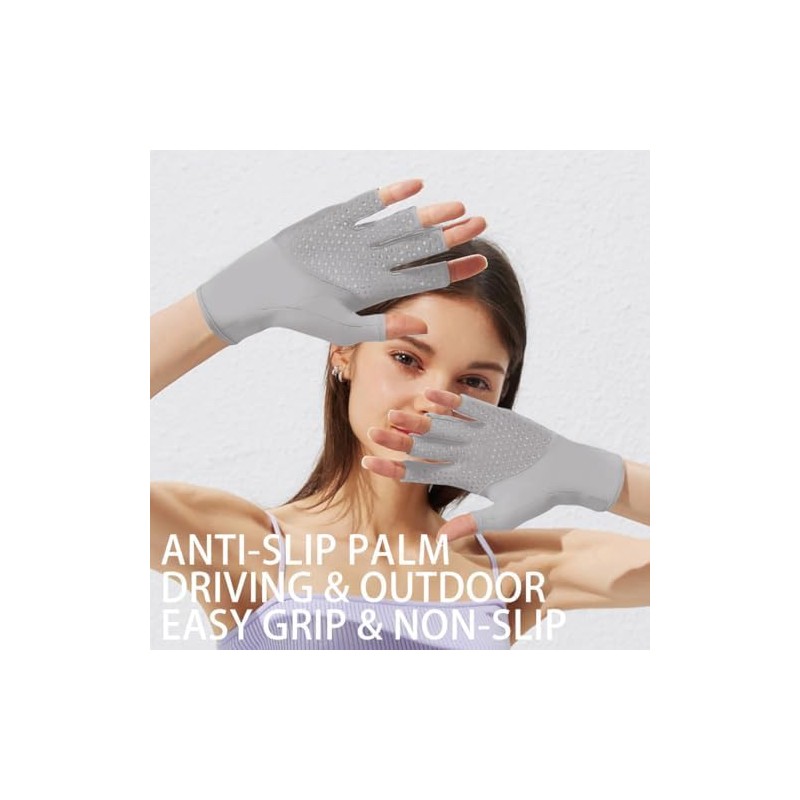 Guantes sin dedos para mujeres con protección UV UPF 50+,