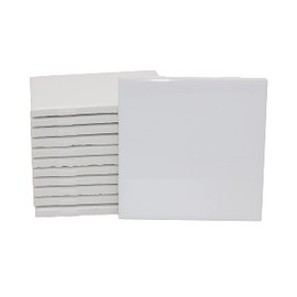 Creative Hobbies 12 Pack of Glossy White Glazed Ceramic Tiles for Alcohol Ink Painting, Decorating, Arts & Crafts, 4.25 x 4.25 Inch Square, Ready-to-Paint Ceramics