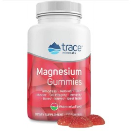 Trace Minerals | Magnesium Gummies (120ct) Low Sugar | 84 mg Magnesium exp. 1/26