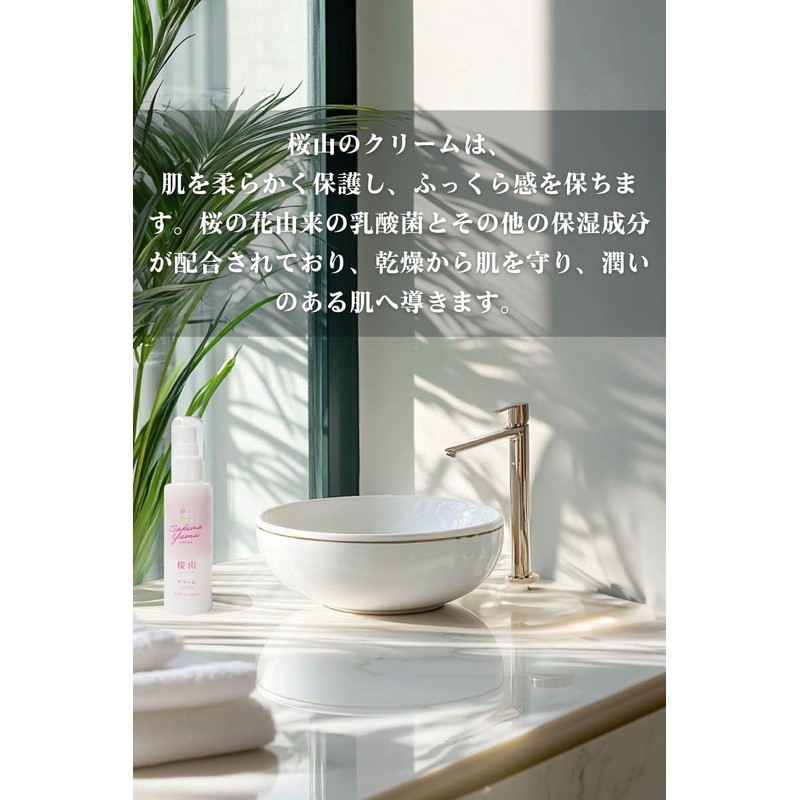 Sakurayama Cream 3.5 oz (100 g) Sakura Extract, Lactic Acid