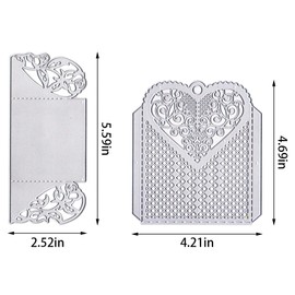 Flower Love Heart Frame Cutting Dies Card Background Die Cuts for Card Making, 3D Frame Background Die Cut Embossing Stencil Template Tool for DIY Scrapbooking Photo Album Card Craft Decoration