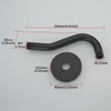 RANDOM Curved Shower Arm with Flange,8-inch S-Shape Matte Black Shower
