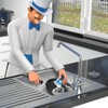 MR.SIGA Soap Dispensing Palm Brush Storage Set, Kitchen Brush with