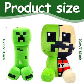 MIFKLMV Mine craf Plush Toy 2pcs Creeper Plush Toy,Cute TNT Simulation Game Plushies Stuffed Doll, Inspired by Video Game Theme Plush Soft Doll,Collectible Toy Gifts for Kids & Fans