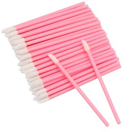 G2PLUS Pack of 100 Lip Brushes Make Up Lipstick Brushes Disposable Lip Gloss Brush Lipstick Makeup Brush for Perfect Lip Makeup (Pink)