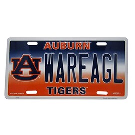 Auburn AU WAREAGL Tigers Football 6"x12" Aluminum License Plate Tag