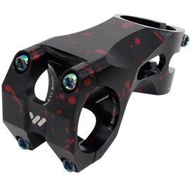 FOMTOR Bike Stem 31.8 Stem 60mm Mountain Bike Stem -20 Degree 31.8mm 60 mm Handlebar Short Stem for MTB BMX Road Bicycle Black Red