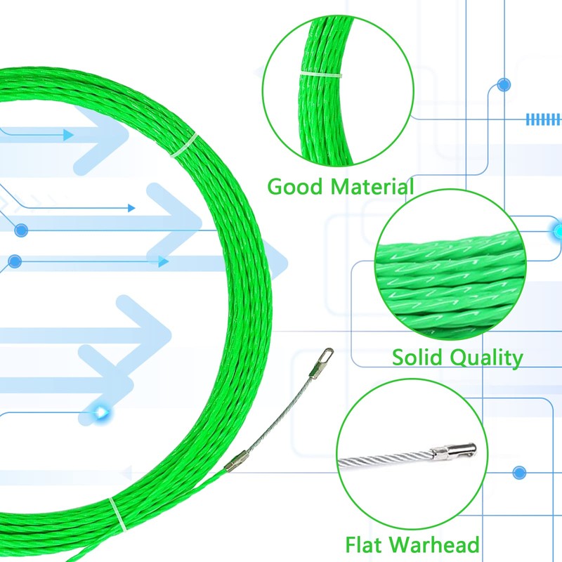 Fish Tape Cable Puller, 164FT(50M) 4.5MM Fish Wire Through Wall
