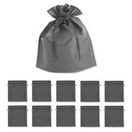 Non-woven Fabric Drawstring Bag Width 9.8 x Height 11.0 x Bottom Depth 3.1 inches (25 x 28 x 8 cm) [Bulk Purchase Set of 10] Bags, Simple Storage, Wrapping (Black)