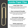1InTheOffice Jumbo Paper Clips, Gold, Smooth, 100/Pack
