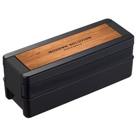 Iwasaki Industrial Men's Lunch Box, 2-Tier, 34.0 fl oz (940 ml), Wood, Easy Care