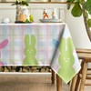 Horaldaily Easter Tablecloth 60x120 Inch, Spring Bunny Happy Easter Table