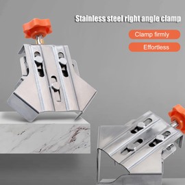 4Pcs Corner Clamps for Woodworking, Open and Closed, 90 Degree Right Angle Clamp, Adjustable Swing Jaw, Multipurpose Stainless Steel Corner Clamping Tool