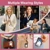 LAOTANGJIA PU Leather Lanyard Wallet with ID Badge Holder with