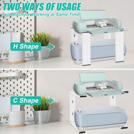 Zejoot Stand Legs Compatible with Cricut Maker 3, Cricut Maker, Explore 3 and Explore Air 2, Fully Open Double Machine Running, Aluminum Alloy Cricut Stand Space Organizer for Craft Table