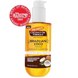 Palmers Coconut Oil Formula Brazilian Coco Firming Body Oil - Aceite Reafirmante Coco con Vitamina E, Humectacin 48 horas, Dermatolgicamente Probado, 