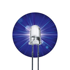 Lumetheus LED 10 mm Colour Blue 6000 mcd Pack of 20 Blue Light Emitting Diodes Approx. 3 V Diode 2 Pin LEDs Housing Clear