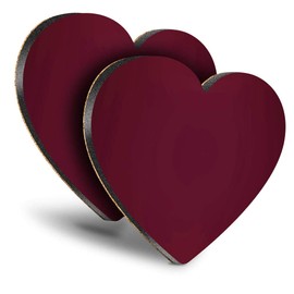 Destination Vinyl ltd Great Coasters (Set of 2) Heart - Dark Red Maroon Colour Drink Glossy Coasters/Tabletop Protection for Any Table Type #21448