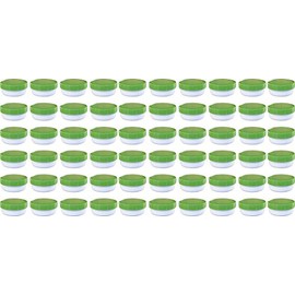 60 ointment containers, cream containers, flat ointment jar, 12 ml capacity with green lid, made in Germany