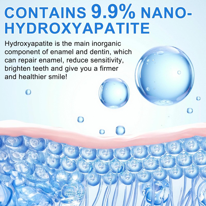 Hydroxyapatite Toothpaste for Enamel Protection 2PC, Contains 9.9% Nano-Hydroxyapatite, Restores