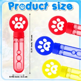Rotatingpals 24 Pcs Dog Paw Bubble Wands Mini Bubble Party Favor Toys for Kids Toddlers Birthday Goody Bag Stuffer Filler Summer Outdoor Classroom Reward Back to School Gifts