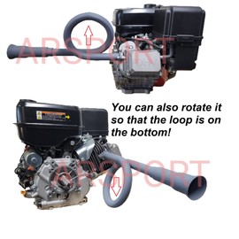 ARSPORT Loop Exhaust for mud Motors Boat. Predator 301, 420, 459cc. Hond GX240, 270, 390