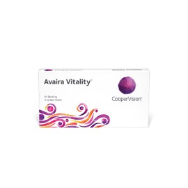 CooperVision Avaira Vitality (3) Monthly Lenses, Soft, Pack of 3, BC 8.4 mm, DIA 14.2 mm, -0.75 Dioptres