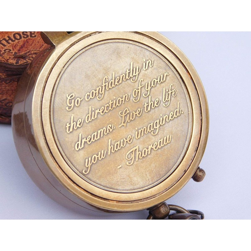 Nautical Replica Hub Go Confidently Quote Engraved Twist Open Brass