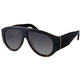 mosanana Retro Oversized Aviator Sunglasses for Women Men Trendy 70s Vintage Cool 2025 Fashion Big Shades Black Tortoise Gradient Grey MS52474