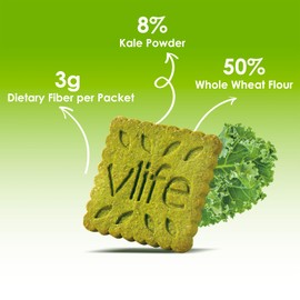 V-LOONG Kale & Whole Grain Crackers, Vlife Baked Crispy Crackers, No Added Sugar Healthy Snacks, (3 PACK, 33.9 Ounce)
