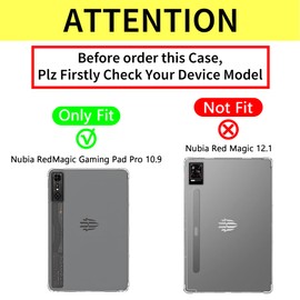 Case Compatible with 10.9 Inch Nubia RedMagic Gaming Pad Pro Tablet, Includes a Screen Protector - Ultra Clear Soft Flexible TPU Cover,Transparent.