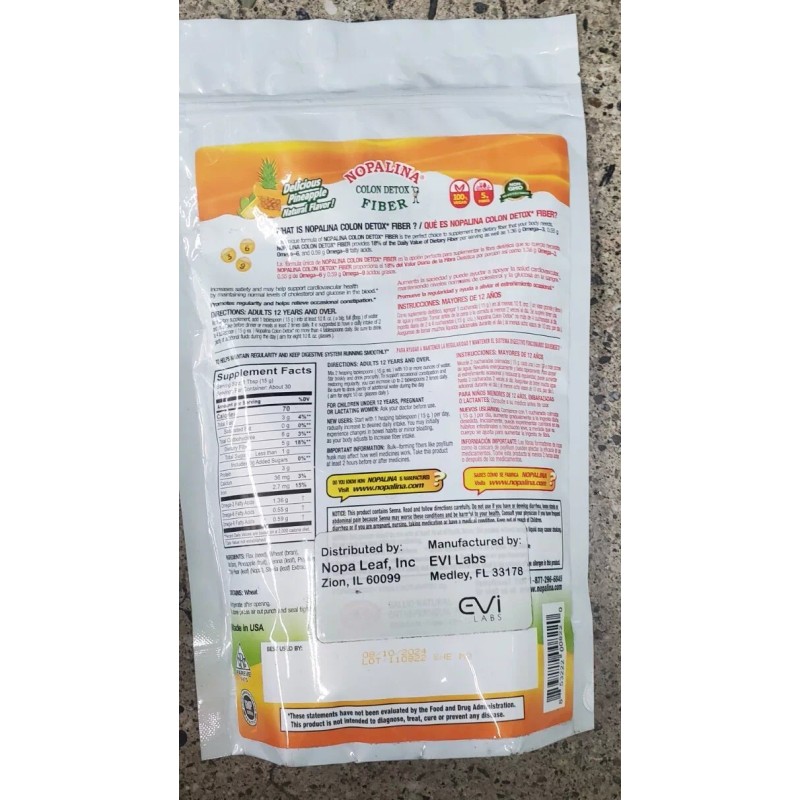 NOPALINA COLON DETOX FIBER PINEAPPLE NATURAL FLAVOR