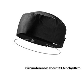 Leanockesa 2 PCS Unisex Chef Hats,with Breathable Mesh Top Adjustable Food Service Caps for Kitchen, Cooking Service (Black)