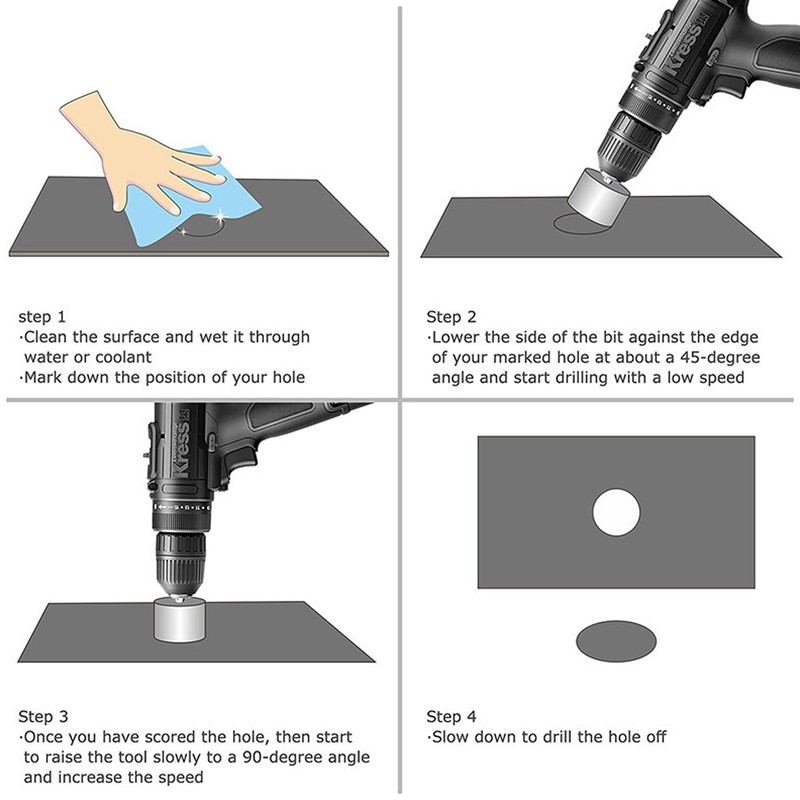 10PCS Diamond Drill Bit Diamond Hole Saw for Glass Tile
