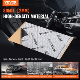 80 Mil 36 Sqft Butyl Automotive Sound Deadener 36 Sqft Car Sound Dampening Material Noise Insulation Panel Car Soundproof PanelMaterials: Aluminum Foil Butyl Rubber, Total Area: 36 sq.ft