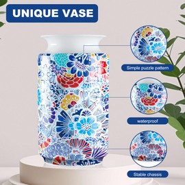 Unique 3D Plastic Puzzle Flower Arrangement Decorative Vase for Adults on Valentine's Day, Christmas, Mother's Day and Housewarming(Mixed Colors)