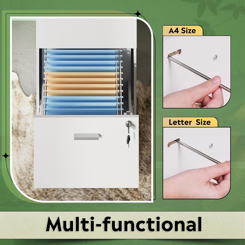 DEVAISE 4 Drawer File Cabinet with Lock, Vertical Filing Cabinet