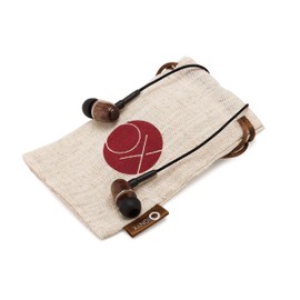 Onyx Genuine Wood Wired in-Ear Headphones with Sound Isolation and Built-in Microphone (Walnut Wood - Black)