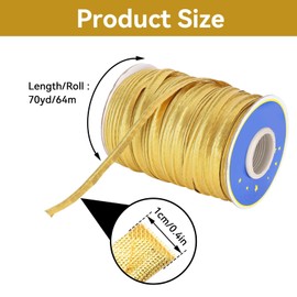 Gold Piping Trim for Sewing, Satin Piping Trim Edging Braid Piping Bias Sewing Piping Fabric Piping Trim for Table Cloth Or Garment Refined Finishes 70 Meters(Gold)