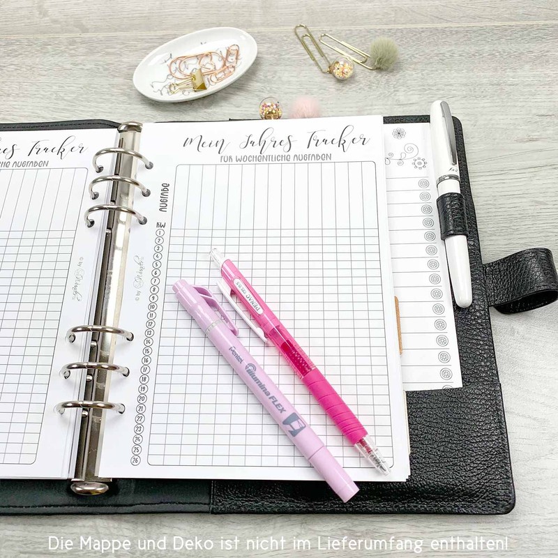 SinnWunder® Habit Tracker Weekly Task Lists Fits A5 6 Ring