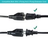 SPARKING 1.5FT Short Extension Cord with Flat Plug - Black