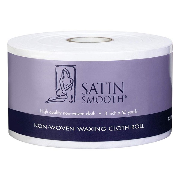 Satin Smooth Non-Woven Waxing Cloth Roll for Hair Removal, 3 in x 55 yards