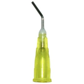 Generic 100 Pre Bent Needle Tips Black Blue Pink Gray Yellow Dental Pre bent Needles - YELLOW 20 Gauge