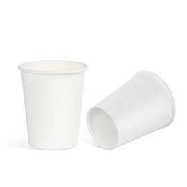 PakTalk [100 Pack Paper Cups, 8 oz Coffee Cups Disposable Paper Cups, White Paper Hot/Cold Beverage Drinking Cups for Office, Party, Travel and Home (8 oz, White)