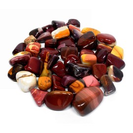 HQRP Red Yellow Orange Mookaite Jasper Cabochon Pebbles Polished Natural Multicolor Gemstone Crystal Mineral Tumbled Stone Specimens - Australia (5PCS)