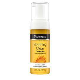 Neutrogena Soothing Clear Calming Mousse Facial Cleanser with Soothing & Calming Turmeric, Gentle Face Wash for Acne-Prone Skin, Paraben-Free, Oil-Free, Not Tested on Animals, 5 fl. oz