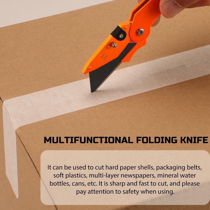 Lichamp 6-Pack Folding Utility Knife, Quick-Change Box Cutter with Razor