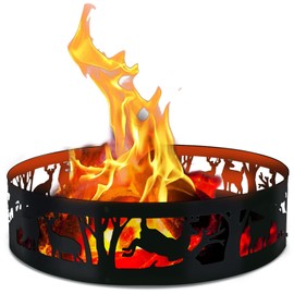 KAIDIDA Fire Ring, Metal Fire Pit Ring, Fire Rings for Outdoors 36x9IN,Fire Ring for Outside Fire Pit